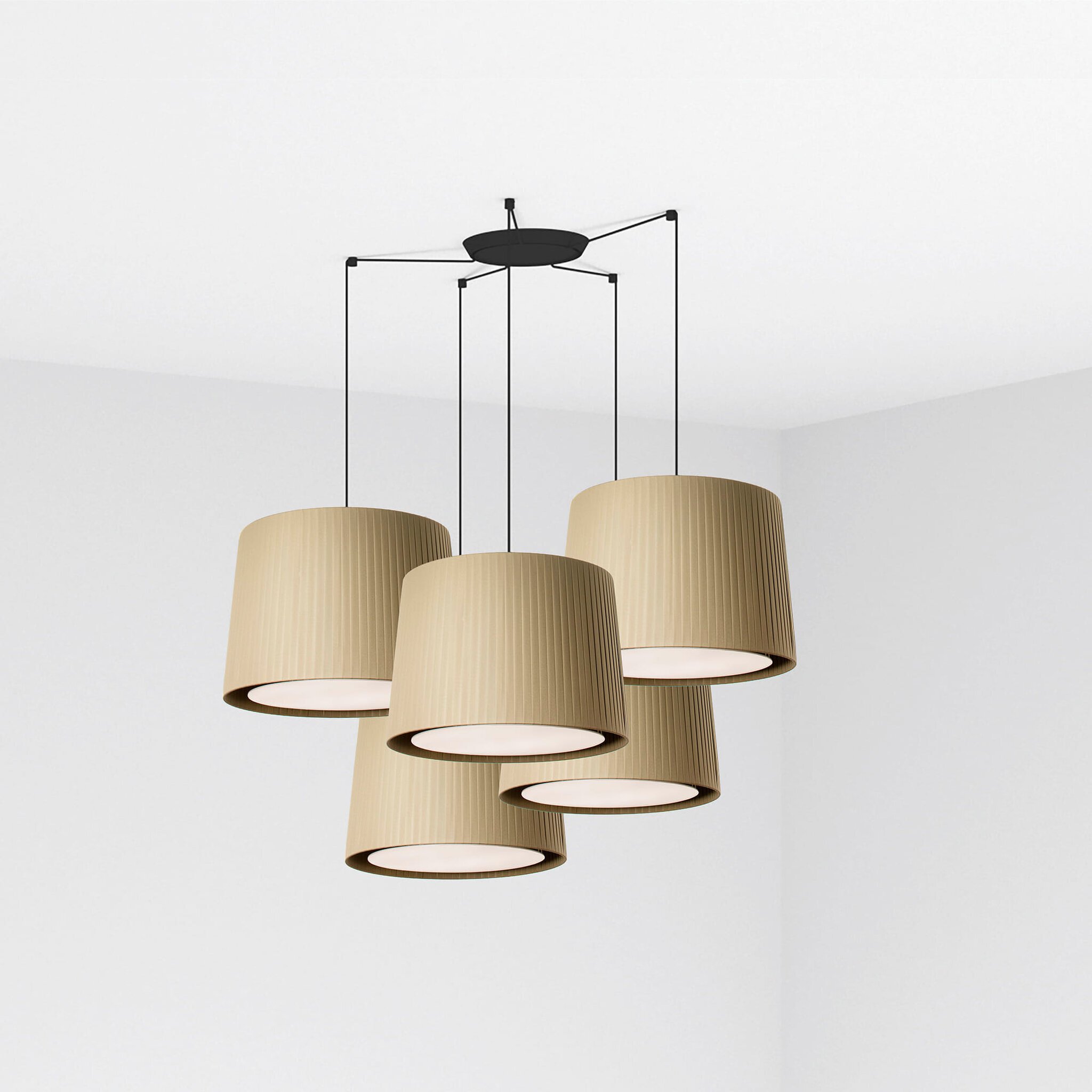 Lampa wisząca SAMBA 5L czarny/zielony