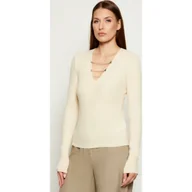 Swetry damskie - Patrizia Pepe Sweter Slim Fit z dodatkiem wełny - miniaturka - grafika 1