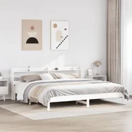 Łóżka - Rama łóżka bez materaca, biała, 180x200 cm, lite drewno sosnowe - miniaturka - grafika 1