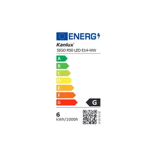Żarówka LED E14 R50 6W 490lm 230VAC SIGO 3000K ciepłobiała 15000h; KANLUX - Żarówki LED - miniaturka - grafika 2