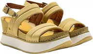 Sandały damskie - art Sandały damskie Santorini klinowe, żółty - światło słoneczne. - 37 eu - miniaturka - grafika 1