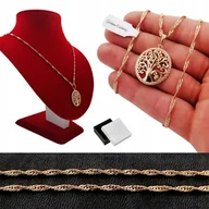 Łańcuszki - Naszyjnik Złoty Drzewko Szczęscia 18K Łańcuszek+Zawieszka Prezent Dla Niej - miniaturka - grafika 1