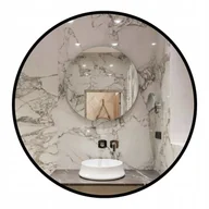 Lustra - LUSTRO OKRĄGŁE DO ŁAZIENKI PRZEDPOKOJU CZARNE W RAMIE METALOWEJ 60 CM - miniaturka - grafika 1