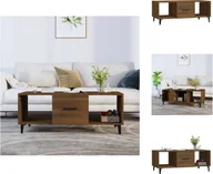 Ławy i stoliki kawowe - vidaXL Stolik kawowy brązowy dąb 102x50x40 cm materiał drewnopochodny - Stoliki kawowe - miniaturka - grafika 1
