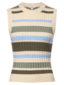 Bluzki damskie - mbyM Top damski - Jemima-M Kobiety Sztuczne włókno beżowy|zielony|wielokolorowy w paski, S - miniaturka - grafika 1