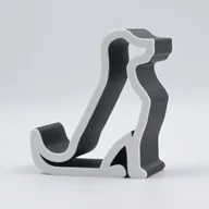 Pozostałe akcesoria do telefonów - Stojak na telefon lub ozdoba na półkę w kształcie psa czarno-biały - miniaturka - grafika 1