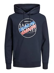 JACK & JONES Męska bluza z kapturem Jorcodyy Sweat Hood, granatowy blezer, S - Bluzy męskie - miniaturka - grafika 1
