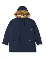 Kurtki męskie - JACK&JONES PLUS Jjwinner Parka Fur Ps kurtka męska, granatowy blezer, 5XL - miniaturka - grafika 1