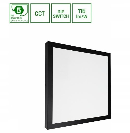 NYMPHEA SELECT 24W/35W/40W CCT 230V 120ST IP20 400X400X33MM CZARNY