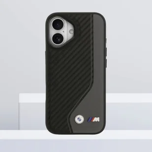 BMW futerał do IPHONE 17 kompatybilny z MagSafe BMHMP17S25PCCSCAK PU Carbon Logo anthracite - Etui i futerały do telefonów - miniaturka - grafika 1