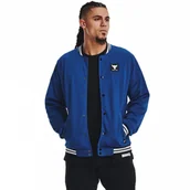 Kurtki męskie - Męska kurtka przejściowa Under Armour Project Rock Mesh Varsity Jacket - niebieska - miniaturka - grafika 1