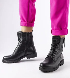 Czarne ocieplane trapery Ailen -36 - Botki damskie - miniaturka - grafika 1