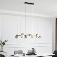 Lampy sufitowe - Lampa wisząca Lucande LED Pallo, 7-punktowa, czarny/złoty, szkło - miniaturka - grafika 1