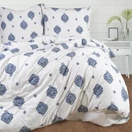 Pościel - Darymex Pościel jersey 220x200 Ornamenty biała granatowa 2203 JERSEYLOVE - miniaturka - grafika 1
