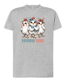 Koszulki i topy damskie - Koszulka Śmieszna Słodkie Kury Szara L - miniaturka - grafika 1