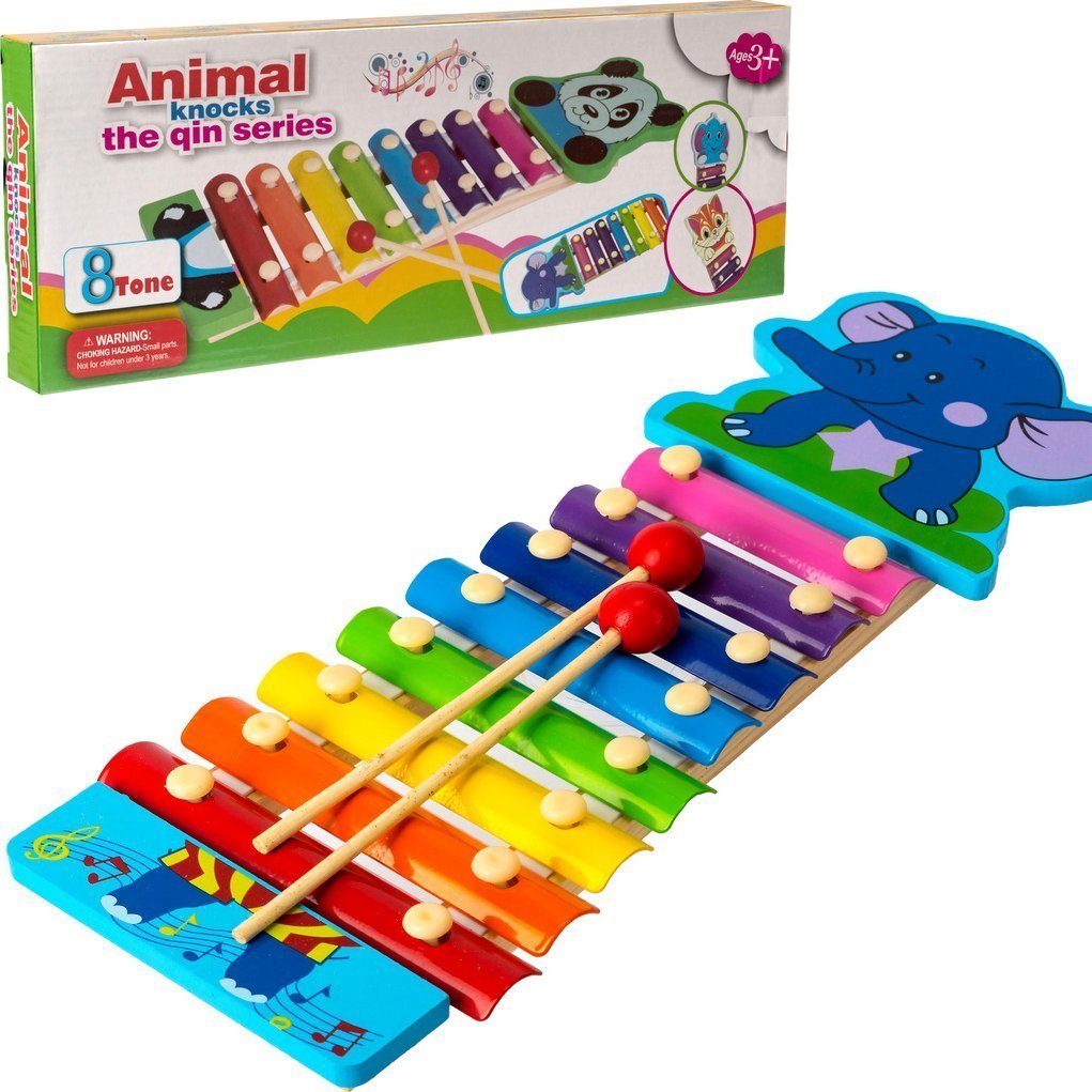 CYMBAŁKI DREWNIANE DLA DZIECKA ZWIERZĘTA 8 TONÓW