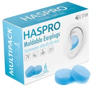 Wzrok i słuch - HASPRO Sp. z o.o. Zatyczki do uszu formowane wielorazowe Haspro Moldable EarPlugs niebieskie 6 par 1141967 - miniaturka - grafika 1