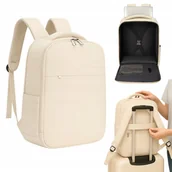 Plecaki - Plecak do Samolotu Plecak Podróżny Ryanair 40x20x25 Bagaż Podręczny Beżowy - miniaturka - grafika 1