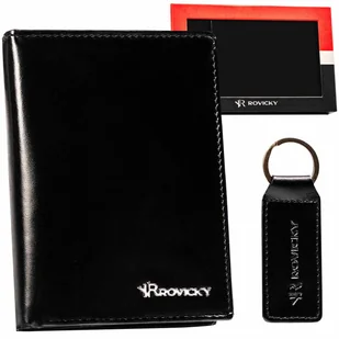 Zestaw prezentowy męski portfel + brelok ze skóry naturalnej Rovicky - Breloki Zestaw prezentowy męski portfel + brelok ze skóry naturalnej Rovicky - Breloki - miniaturka - grafika 1