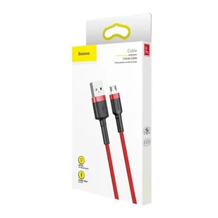 Baseus Cafule Cable wytrzymały nylonowy kabel przewód USB / micro USB QC3.0 2.4A 1M czerwony (CAMKLF-B09) - Kable USB - miniaturka - grafika 14