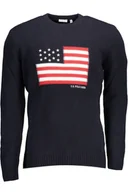 Portfele - SWETER POLO US MĘSKI NIEBIESKI - miniaturka - grafika 1