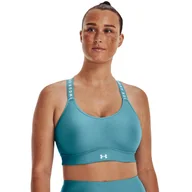 Biustonosze - Damski Stanik sportowy UNDER ARMOUR UA INFINITY MID COVERED 1363353-433 – Turkusowy - miniaturka - grafika 1