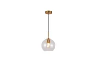 Lampy sufitowe - Lampa wisząca GIGLAS Ø20 E27- złoty/transparentny - miniaturka - grafika 1