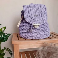 Plecaki - Plecak damski ze sznurka Troper - lawendowy - miniaturka - grafika 1