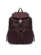 Plecaki - Calvin Klein Plecak Pocket Nylon Flap Backpack LV04F3133G Bordowy - miniaturka - grafika 1