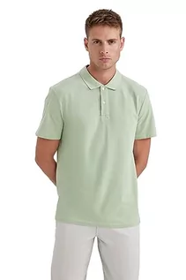 Koszulki męskie - DeFacto Męska koszulka polo Basic – klasyczna koszulka dla mężczyzn, Por. zielony, L - grafika 1