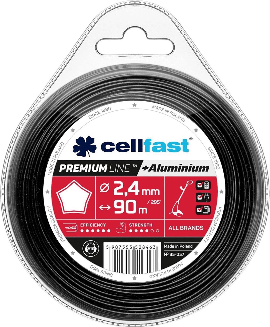 Cellfast żyłka tnąca premium 2,4mm 90m gwiazdka 35-057