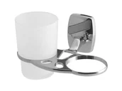 Akcesoria łazienkowe - Bisk Oregon Kubek podwójny z Uchwytem 79708 chrom - miniaturka - grafika 1