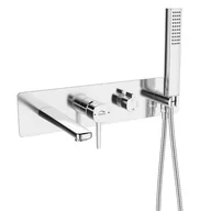 Baterie umywalkowe - Pola - bateria wannowa podtynkowa z zestawem natryskowym - miniaturka - grafika 1