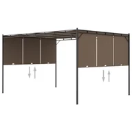 Altany ogrodowe - Altana ogrodowa z zasłoną, 4 x 3 x 2,25 m, kolor taupe - miniaturka - grafika 1
