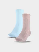 Skarpetki damskie - Damskie skarpetki casual (2-pack) 4F 4FWSS25USOCF375 - multikolor - miniaturka - grafika 1