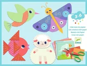 Przybory szkolne - Zestaw artystyczny wycinanki kolaż z papierem i nożyczkami Djeco - miniaturka - grafika 1