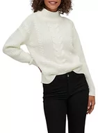 Swetry damskie - Vila Women's VIOA L/S sweter z wysokim dekoltem, top-NOOS, White Alyssum, L, White Alyssum, L - miniaturka - grafika 1