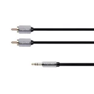 Kable - Kruger&Matz Kabel wtyk jack 3.5 - 2RCA stereo 1.0m LEC-KM0309 - miniaturka - grafika 1