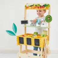 Zabawy w naśladowanie dorosłych - Duży sklep warzywniak Farma 3+ Janod - miniaturka - grafika 1