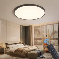Lampy sufitowe - Lampa sufitowa LED XM40-Black z pilotem Regulacja barwy/jasności światła z możliwością ściemniania Czarna lub biała lakierowana metalowa rama - miniaturka - grafika 1