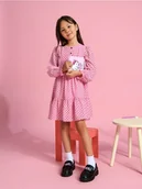 Sukienki i spódniczki dla dziewczynek - Sinsay - Sukienka w kropki - różowy - miniaturka - grafika 1