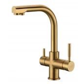 Baterie kuchenne - BLUE WATER ALABAMA ZŁOTY SZCZOTKOWANY  MAT ALABAMA  BATERIA Z PODŁĄCZENIEM DO WODY FILTROWANEJ ZŁOTY SZCZOTKOWANY  MAT - miniaturka - grafika 1