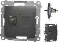 Gniazdka elektryczne - Kontakt-Simon Gniazdo światłowodowe, optyczne Kontakt Simon 54 DGS1.01/49 pojedyncze SC/APC moduł czarne - miniaturka - grafika 1