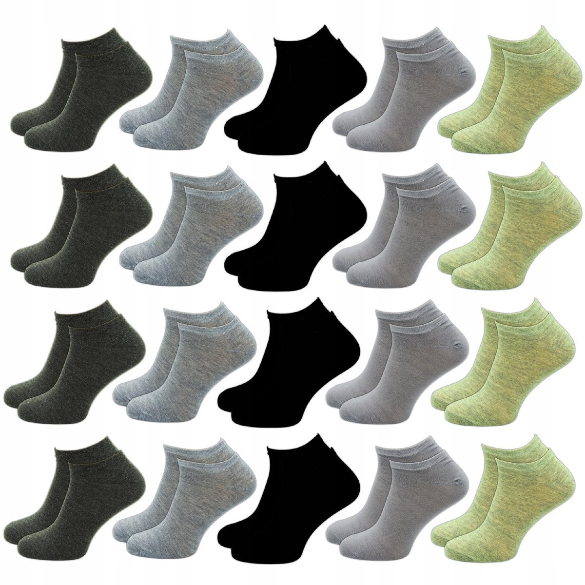 STOPKI MĘSKIE 20 PAR NISKIE SKARPETKI KLASYCZNE BAMBUSOWE 44-46 SKARPETY