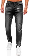 Spodnie męskie - Czarne spodnie jeansowe męskie regular fit Denley MP0199N - miniaturka - grafika 1