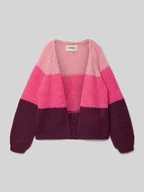Swetry dla dziewczynek - Kardigan o luźnym kroju w stylu ColorBlocking model ‘NORDIC’ - miniaturka - grafika 1