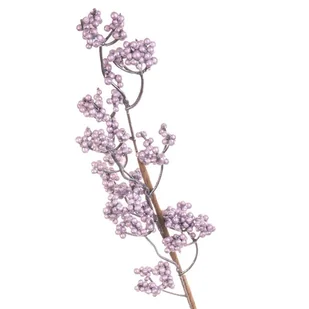 Sztuczna gałązka ozdobna z kulkami 60cm TY66-24277 V01 fioletowa - Sztuczne kwiaty - miniaturka - grafika 1