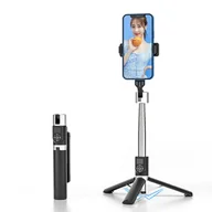 Selfie stick - UCHWYT SELFIE MINI - z odpinanym pilotem bluetooth i tripodem - P70S Plus CZARNY - miniaturka - grafika 1