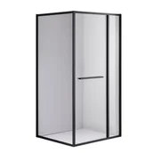 Kabiny prysznicowe - Czarna prostokątna kabina prysznicowa Kira 100x90 drzwi rozsuwane do wewnątrz - miniaturka - grafika 1