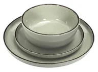 Talerze - Zestaw obiadowy AZURE zielony z kamionki 12 el - miniaturka - grafika 1